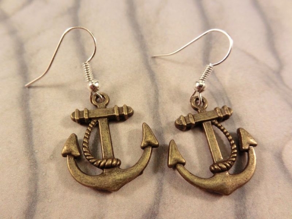 Anker Ohrringe Vintage Optik Schiff Meer Seil